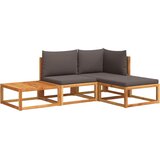 The Living Store Vrtna sedežna garnitura 4-delna z blazinami trden akacijev les - Vrtna Sedežna Garnitura, (21625588) | Shoptok.si