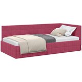  Kutni okvir kreveta Vinska crvena 90 cm x 200 cm Baršun | shoptok.hr