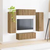  Set omare za televizijo na steni 4 pcs Umetni hrast, (5000132209) | Shoptok.si