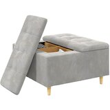  Otoman za pohranu Svijetlo siva 80 x 80 x 45 cm Baršun | shoptok.hr