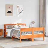 Maison Chic Posteljni okvir - Dvoposteljna postelja - Zakonska postelja brez vzmetnice voščeno rjav 140x190 cm borovina-J13422, (21770189) | Shoptok.si