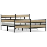 Maison Chic Kovinski Posteljni okvir - Dvoposteljna postelja - Zakonska postelja brez vzmetnice sonoma hrast 180x200 cm, (21694224) Cene