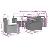vidaXL 6-dijelni set vrtnih sofa s jastucima crni od poliratana | shoptok.hr