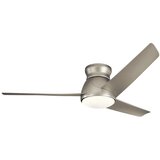 Elstead Lighting Elstead Kichler Eris Stropni ventilator s 3 lopaticami, 152 cm, LED lučkami, brušen nikelj, IP44, daljinski upravljalnik, (22100409) | Shoptok.si