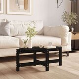 vidaXL Klubska mizica črna 87x48x35 cm trdna borovina | Shoptok.si