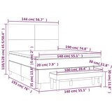  Krevet s oprugama i madracem svjetlosivi 140x190 cm od tkanine | shoptok.hr