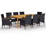  9-dijelni vrtni blagovaonski set crni | shoptok.hr