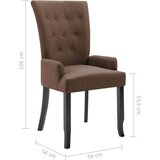 vidaXL Jedilni stoli z naslonjali za roke 2 kosa rjavo blago, (20926842) | Shoptok.si