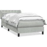 Box Spring krevet s madracem svijetlo sivi 90x220 cm baršun | shoptok.hr