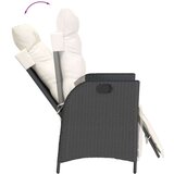 vidaXL 7-dijelni vrtni blagovaonski set s jastucima crni od poliratana | shoptok.hr