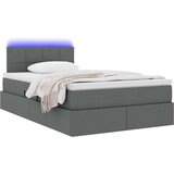  Krevet s prostorom za pohranu s LED-om Tamno siva 120 x 190 cm | shoptok.hr