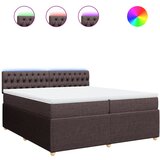 vidaXL Box spring postelja z vzmetnico temno rjav 200x200 cm blago, (21306021) | Shoptok.si