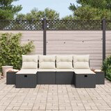  Sjedeća garnitura za vrt 6 pcs Crna 55 x 62 x 69 cm Poli ratan | shoptok.hr