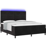  Postelja s pomično dno in vzmetnico ter LED osvetlitvijo Črna 180x200 cm Žamet, (22050570) | Shoptok.si