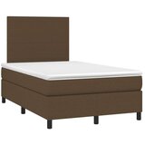  Box spring postelja z vzmetnico temno rjav 120x200 cm blago, (20899245) | Shoptok.si