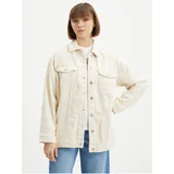 Pieces Beige Women's Oversize Denim Jacket Tika - Women's