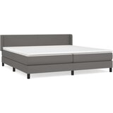  S oprugama i madracem sivi 200x200 cm od umjetne kože | shoptok.hr