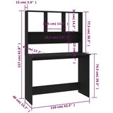  Radni stol s policama crni 110 x 45 x 157 cm od iverice | shoptok.hr