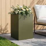  Vrtna saksija Maslinastozelena 50 x 50 x 75 cm Čelična vrata | shoptok.hr