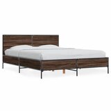 Furnova Posteljni okvir rjav hrast 120x200 cm inženirski les in kovina, (21936294) | Shoptok.si