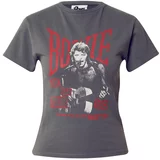 Top Shop Majica 'David Bowie' tamo siva / crvena / bijela
