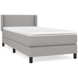  Okvir kreveta s oprugama i madrac svjetlosivi 90x200cm tkanina | shoptok.hr