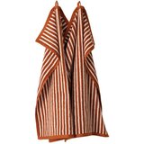 Jotex Bombažna brisača v konjak rjavi barvi/kremno bela 50x70 cm Dixie – | Shoptok.si