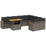 10-dijelni set vrtnih sofa od poliratana s jastucima sivi | shoptok.hr