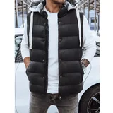 DStreet Black men's vest with hood TX3936z