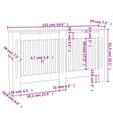  Pokrov za radijator antracit 152 x 19 x 81,5 cm MDF | shoptok.hr