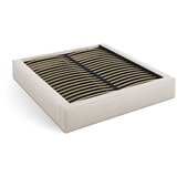Micadoni Krem tapecirani bračni krevet s prostorom za odlaganje s podnicom 160x200 cm Simon – | shoptok.hr