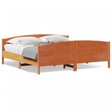 Maison Chic Posteljni okvir - Dvoposteljna postelja - Zakonska postelja brez vzmetnice vošč. rjav 200x200 cm borovina-J4617, (21769410) | Shoptok.si