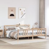 vidaXL Okvir kreveta s uzglavljem 180 x 200 cm masivna borovina | shoptok.hr