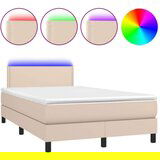  Box spring madrac LED cappuccino 120x200cm umjetna koža | shoptok.hr