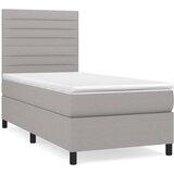 Box spring krevet s madracem svjetlosivi 90x190 cm od tkanine | shoptok.hr