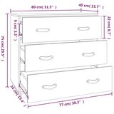  Komoda siva 80 x 40 x 75 cm od masivne borovine | shoptok.hr