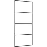  Klizna vrata od aluminija i stakla ESG 90 x 205 cm crna | shoptok.hr