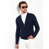 LC Waikiki Standard Pattern College Collar Men's Knitwear Cardigan