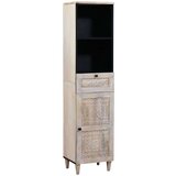 vidaXL Kopalniška omarica Bela 38 x 33.5 x 160 cm Trdna mangova les | Shoptok.si