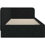  Kutni okvir kreveta Crna 90 x 190 cm tkanina | shoptok.hr