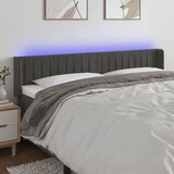  LED uzglavlje tamnosivo 183x16x78/88 cm baršunasto | shoptok.hr