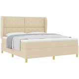  Krevet s opruga kutije s uzglavljem Krema 200 x 180 cm tkanina | shoptok.hr