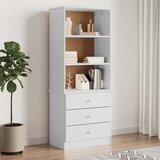 vidaXL Knjižna omara s predali ALTA bela 60x35x142 cm trdna borovina Cene