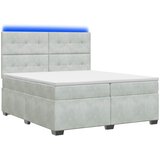  Boxspring krevet s madracem Svjetlosiva 200 x 200 cm Baršun | shoptok.hr