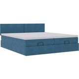 vidaXL Otomanski posteljni okvir z vzmetnicami moder 160x200 cm žamet, (21611073) | Shoptok.si