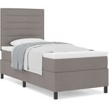 Box postelja z box spring in vzmetnico taupe enojna tkanina, (22081052) | Shoptok.si