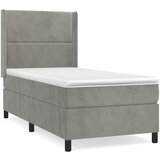 Maison Chic Box spring postelja - Vzmetna postelja z vzmetnico svetlo siv 90x190 cm žamet SL20445, (21893596) Cene