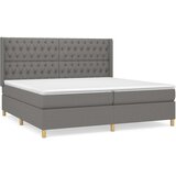  Krevet s oprugama i madracem tamnosivi 200 x 200 cm od tkanine | shoptok.hr
