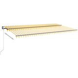 Tenda Avtomatsko zložljiva tenda 600x350 cm rumena in bela | Shoptok.si