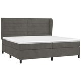  Krevet s oprugama i madracem tamnosivi 200x200 cm baršunasti | shoptok.hr